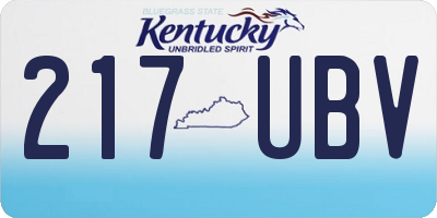 KY license plate 217UBV