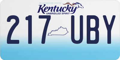 KY license plate 217UBY