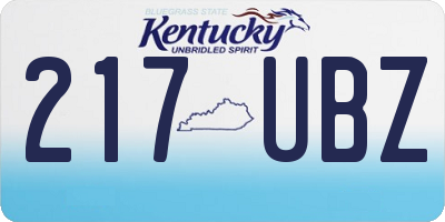 KY license plate 217UBZ