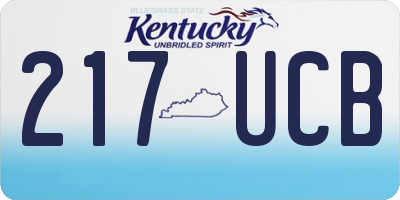 KY license plate 217UCB