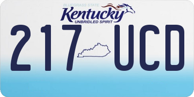 KY license plate 217UCD