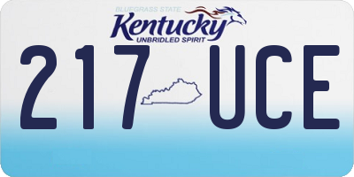 KY license plate 217UCE