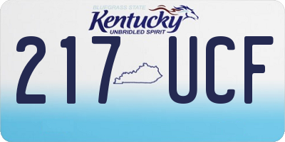 KY license plate 217UCF