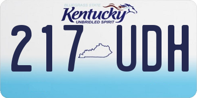 KY license plate 217UDH