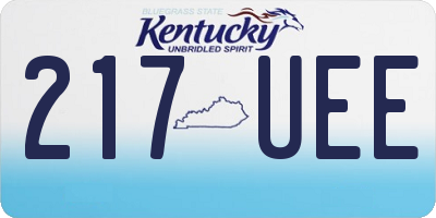 KY license plate 217UEE