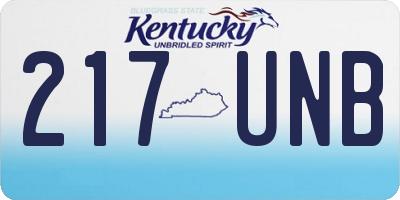 KY license plate 217UNB