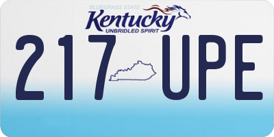 KY license plate 217UPE