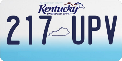 KY license plate 217UPV