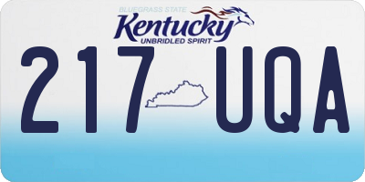 KY license plate 217UQA