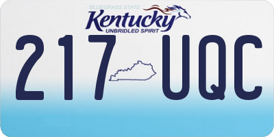 KY license plate 217UQC