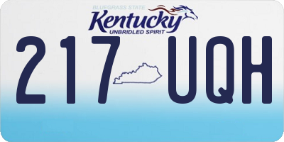 KY license plate 217UQH