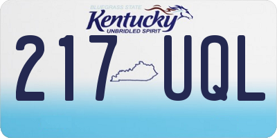 KY license plate 217UQL