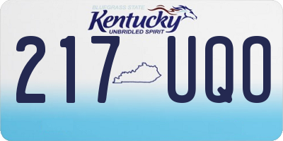 KY license plate 217UQO