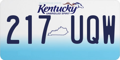 KY license plate 217UQW