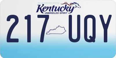 KY license plate 217UQY