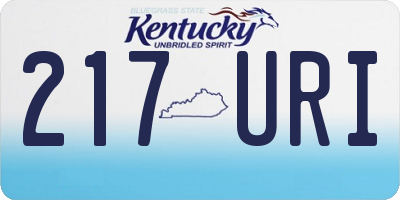 KY license plate 217URI