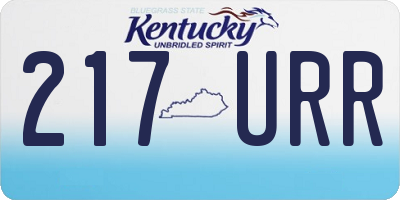 KY license plate 217URR