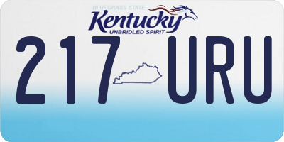 KY license plate 217URU