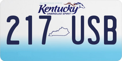 KY license plate 217USB