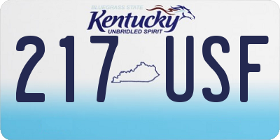 KY license plate 217USF