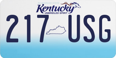 KY license plate 217USG