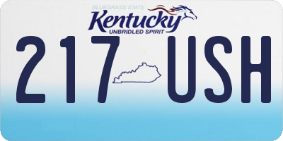 KY license plate 217USH