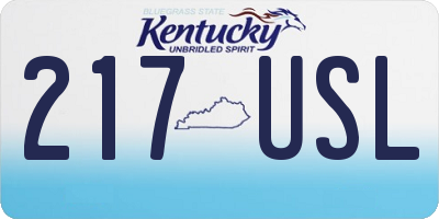 KY license plate 217USL