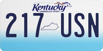 KY license plate 217USN