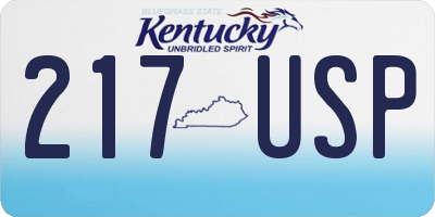 KY license plate 217USP