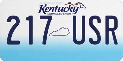 KY license plate 217USR