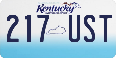KY license plate 217UST