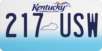 KY license plate 217USW