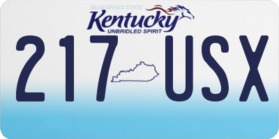 KY license plate 217USX