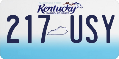 KY license plate 217USY