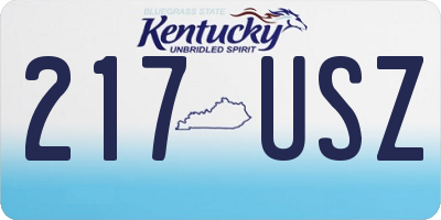 KY license plate 217USZ