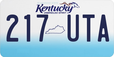 KY license plate 217UTA