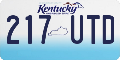 KY license plate 217UTD