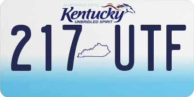 KY license plate 217UTF
