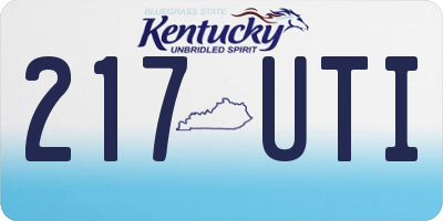 KY license plate 217UTI