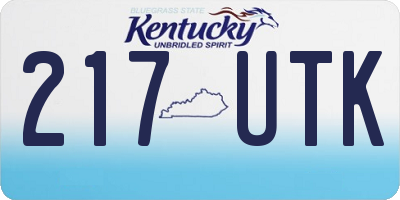 KY license plate 217UTK