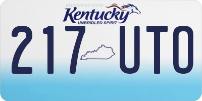 KY license plate 217UTO