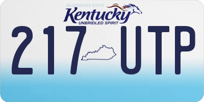 KY license plate 217UTP