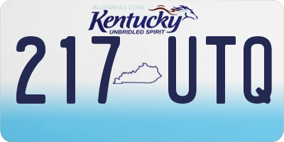 KY license plate 217UTQ