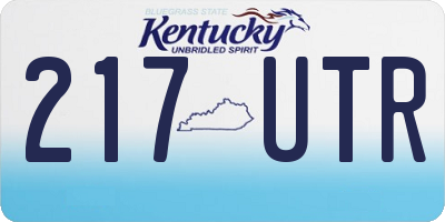 KY license plate 217UTR