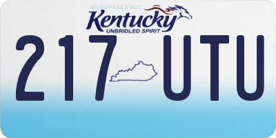 KY license plate 217UTU