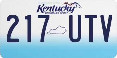 KY license plate 217UTV