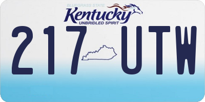 KY license plate 217UTW