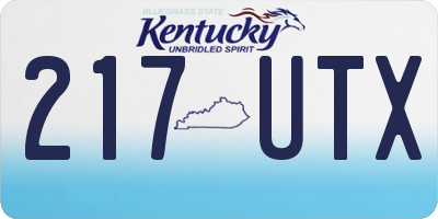 KY license plate 217UTX