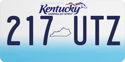 KY license plate 217UTZ