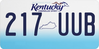 KY license plate 217UUB